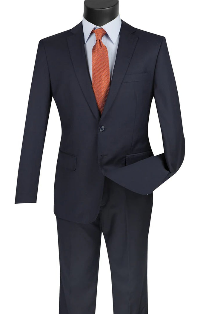 Cheap priced Suit - Mens Basic 2 Button Modern Fit Navy Suit