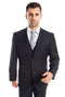 Cheap Priced Suit- Men's Two Button Slim Fit Basic Vested Wedding Navy Suit