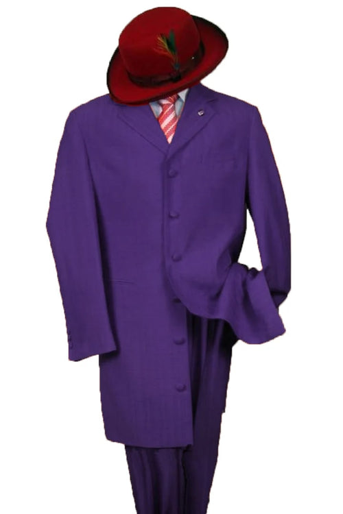 Cheap Priced Suit- Mens 2pc Classic Long Fashion Zoot  Navy Suit