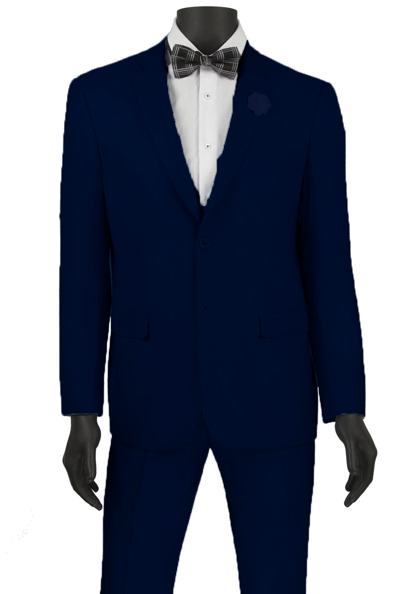Mens Slim Fit Wool Feel Suit in Navy - 36 Short