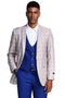 " Blue Glen Plaid Men's Suit with Peak Lapel & Double Breasted Vest"