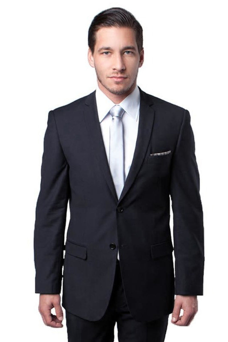 "Charcoal Grey Slim Fit Wedding Suit for Men - Basic 2 Button Style"