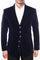 "Vintage Velvet Coat for Men - Five Button Style in Navy"
