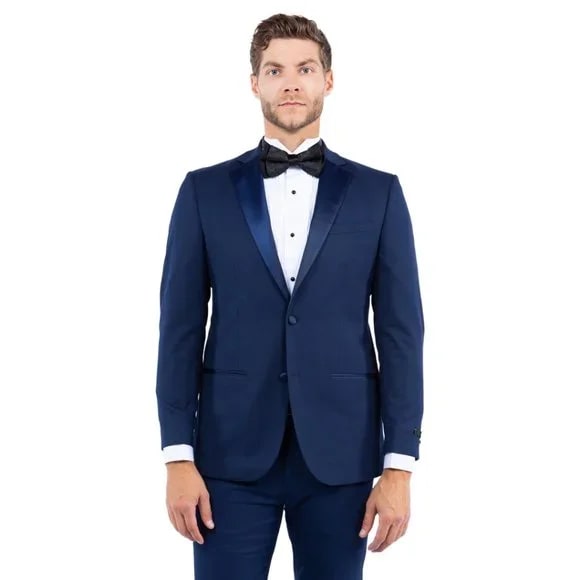 Notch Lapel   Tuxedo Separates Coat, Navy by ZeGarie - 38 Short Jacket+32 Waist Adjustable 28to34)(Height: 5 4 to5 7 )(Neck  15-16.5)S-M)