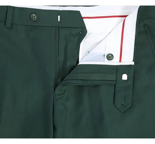 Cheap priced Suit- Mens Basic Two Button Classic Fit Hunter Green Suit With Optional Vest