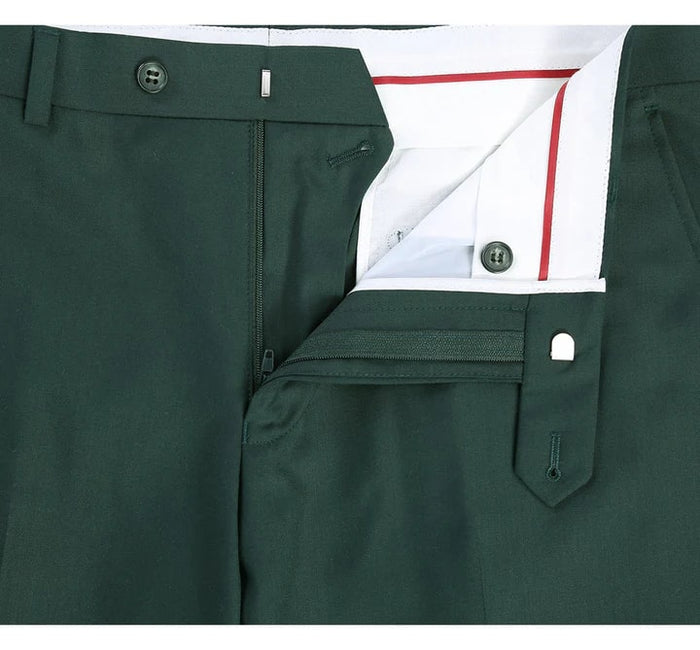 Cheap priced Suit- Mens Basic Two Button Classic Fit Hunter Green Suit With Optional Vest