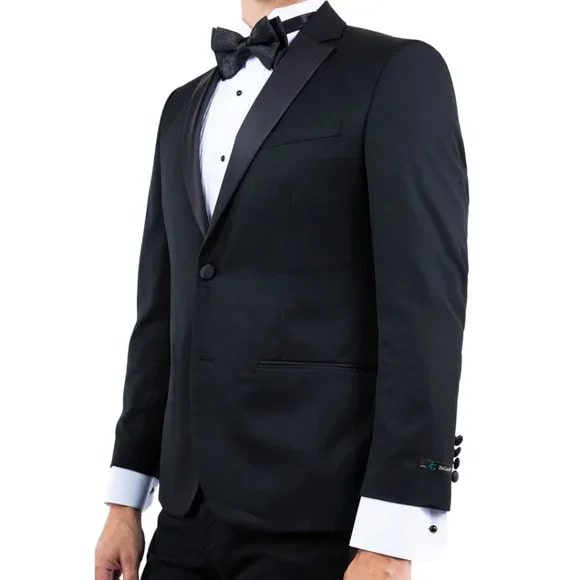 Notch Lapel  Tuxedo Separates Coat, Black by ZeGarie