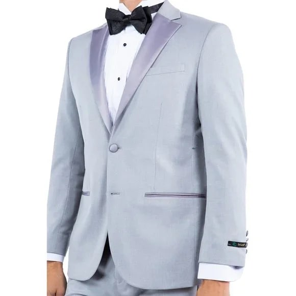 Notch Lapel  Tuxedo Separates Coat, Lt. Grey by ZeGarie