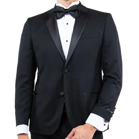 Notch Lapel  Tuxedo Separates Coat, Black by ZeGarie