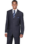 "Navy Blue Men's Classic 3-Button Wool Feel Suit - Designer Brand"