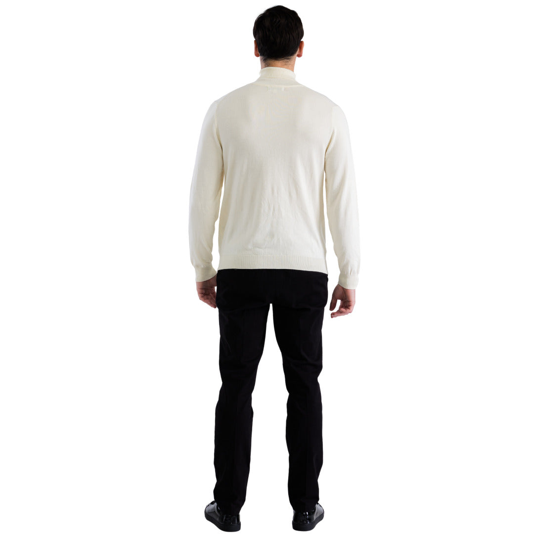 MENS OFF-WHITE PULLOVER TURTLENECK SWEATER - SMALL