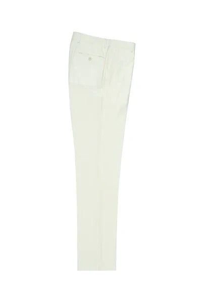 Offwhite Flat Front Wool Dress Pant 2560 by Tiglio Luxe - 30