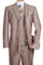 "Sharkskin 3-Button Vested Men's Church Suit in Tan"