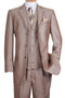 "Sharkskin 3-Button Vested Men's Church Suit in Tan"