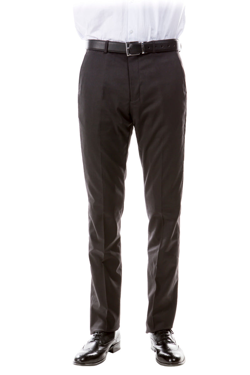 "Designer Men's Wool Suit Pants - Charcoal Grey"