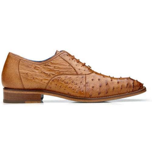 Belvedere Orlando  Men's Shoes Peanut Genuine Ostrich Formal Oxfords - 12