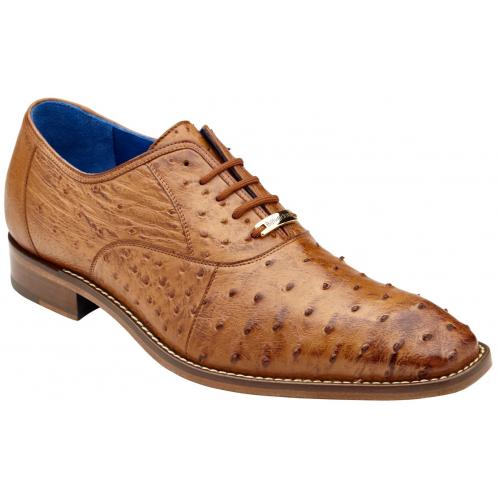 Belvedere Orlando  Men's Shoes Peanut Genuine Ostrich Formal Oxfords - 12