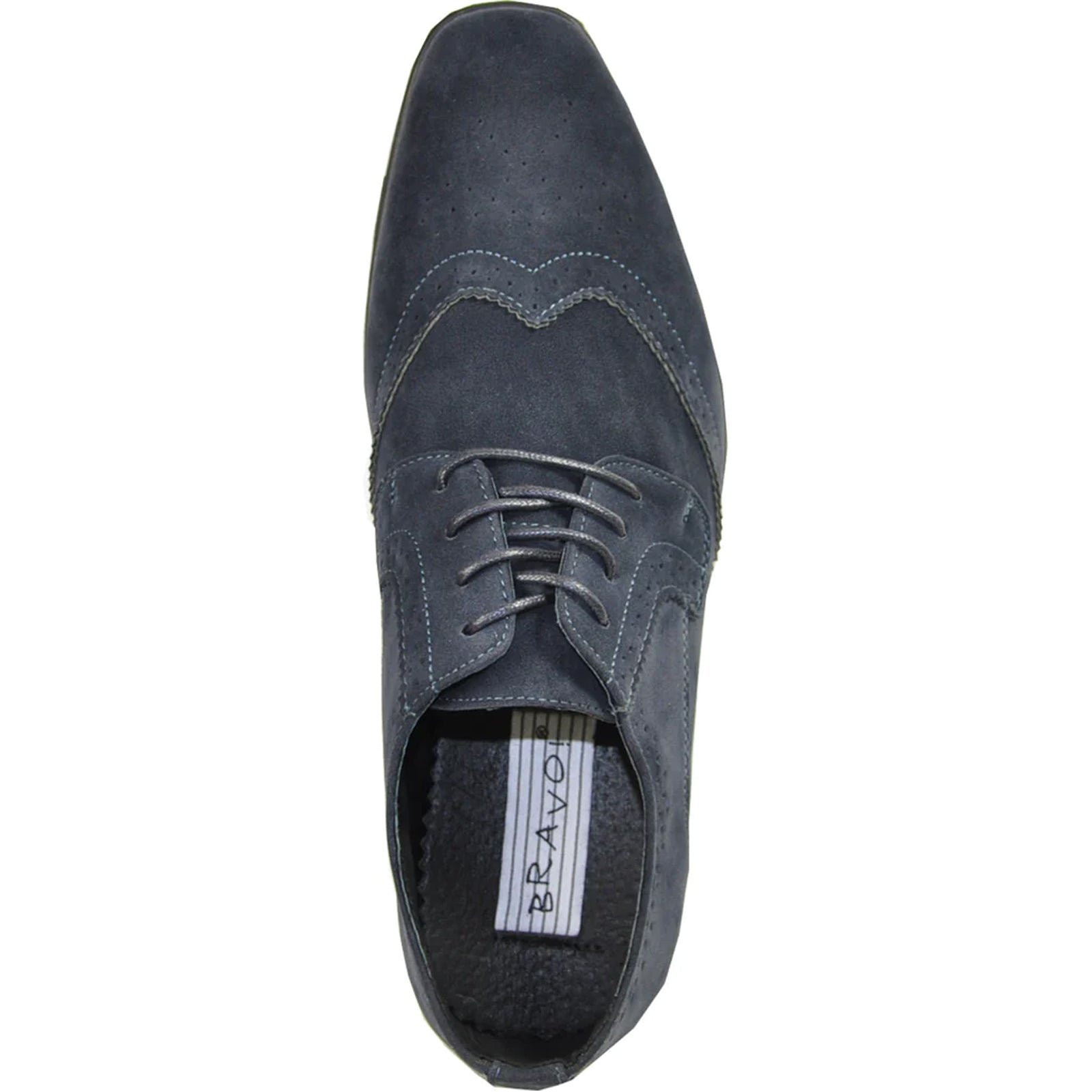 Navy Blue Vegan Suede Wingtip Dress Shoe for Men - Wedding & Prom