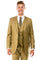 Cheap priced Suit  - Men's Two Button Hybrid Fit Vested Sharkskin Wedding & Business Oatmeal Tan Suit