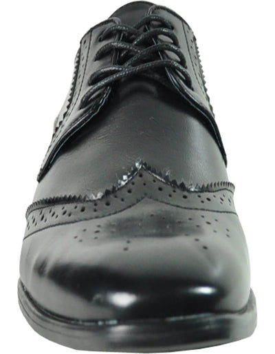 Vintage 1920's Men's Wingtip Dress Shoe - Black Lace Up Style