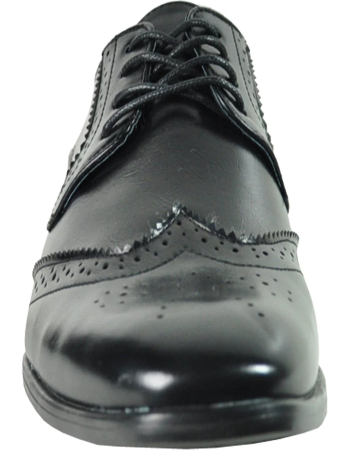 Vintage 1920's Men's Wingtip Dress Shoe - Black Lace Up Style