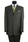 Mens 3 Button Wool Feel - Designer Brand Textured Suit in Olive
