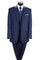 Mens Vested Peak Lapel with Contrast Collar Suit in Navy/Grey