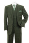 Cheap Priced Suit - Mens 2 Button Double Breasted Vest Suit In Olive Windopane Plaid