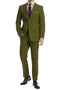 Cheap Priced Suit- Mens Modern Fit Two Button Poplin Olive Suit green