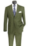 Cheap priced Suit  - Mens 2 Button Modern Fit Peak Lapel Plaid Olive Suit green