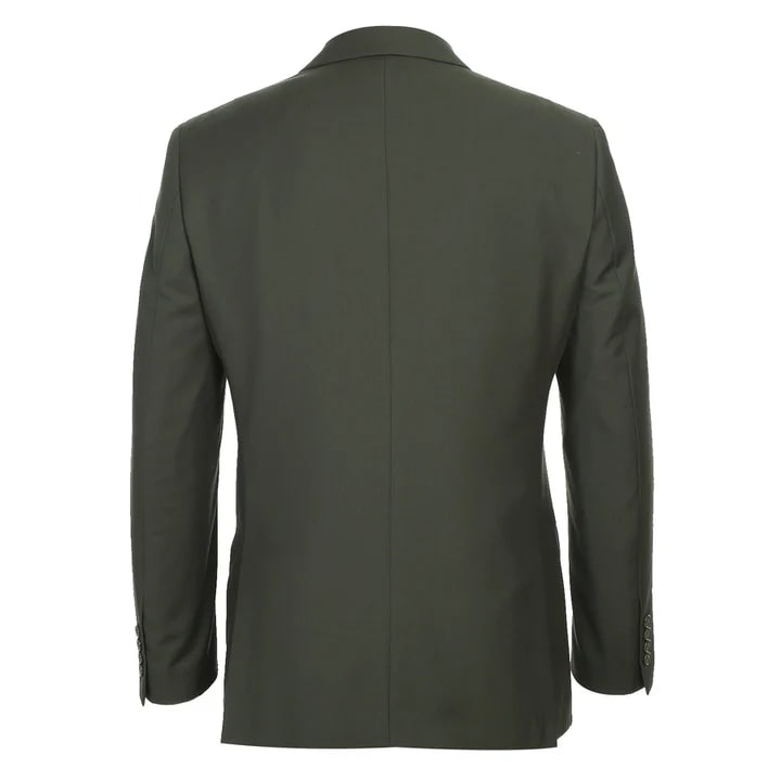 Cheap Priced Suit - Mens Basic Two Button Slim Fit  Olive Suit With Optional Vest green - 38 Short Jacket+32 Waist Adjustable 28to34)(Height: 5 4 to5 7 )(Neck  15-16.5)S-M)