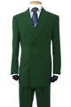 Cheap Priced Suit  - Mens Classic Fit Double Breasted Poplin Olive Suit green