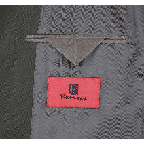 Cheap Priced Suit - Mens Basic Two Button Slim Fit  Olive Suit With Optional Vest green