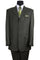 Cheap Priced Suit  - Mens 3 Button Texured Classic Fit Pleated Pant Olive Suit