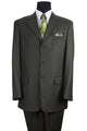 Cheap Priced Suit  - Mens 3 Button Texured Classic Fit Pleated Pant Olive Suit