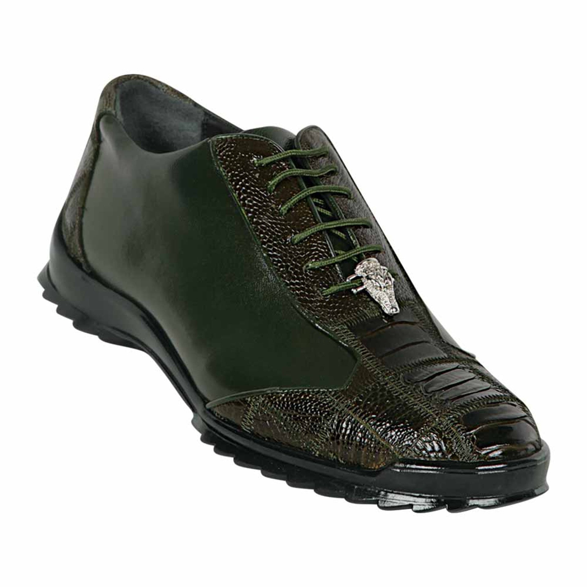 Los Altos Ostrich Leg Olive Green Sneaker - 8