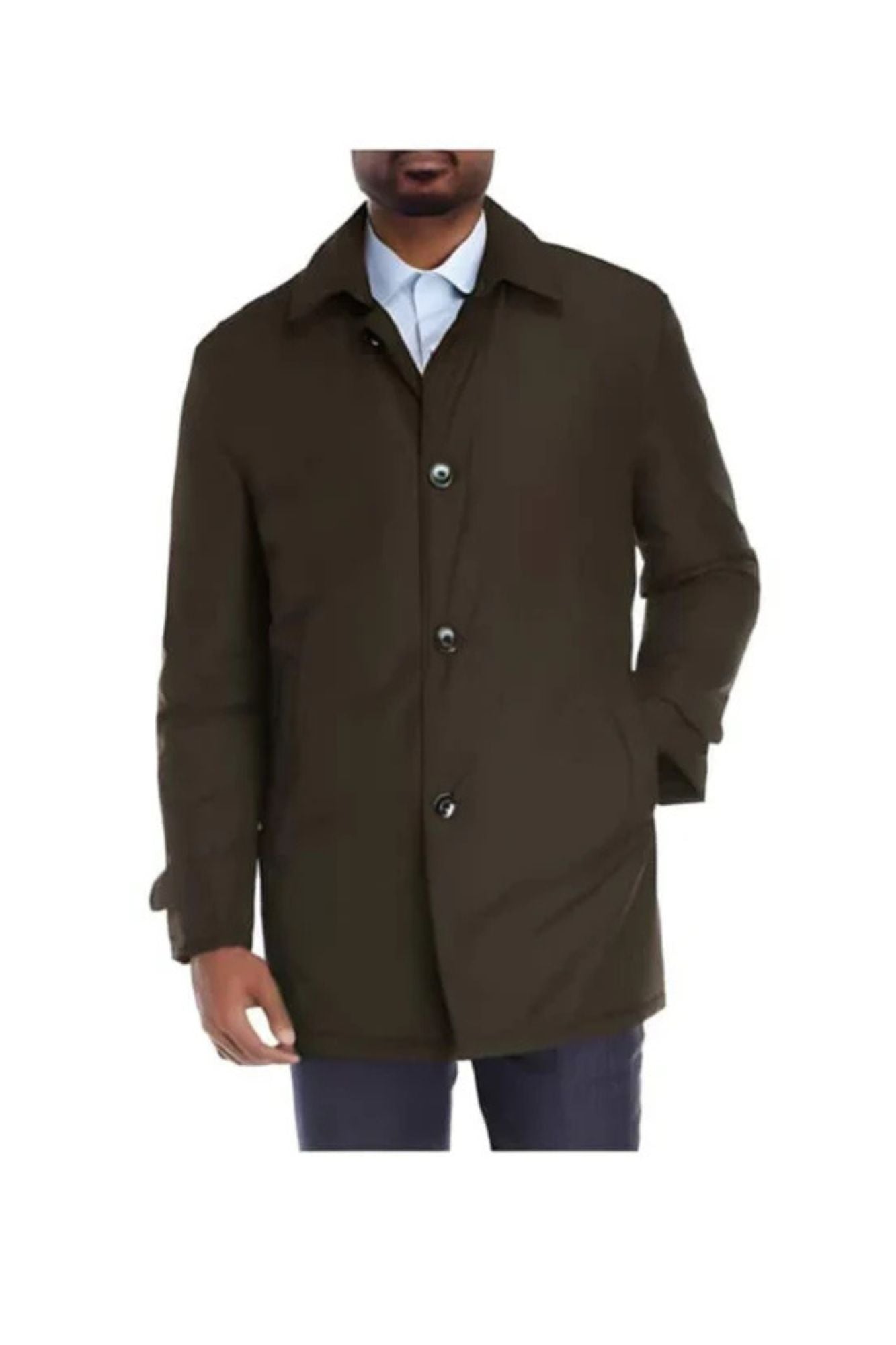 Coat 36 Inch Length Dress Coat  Priced Available In Big & Tall Sizes Olive ~ Rain Lerner ~ Edgar