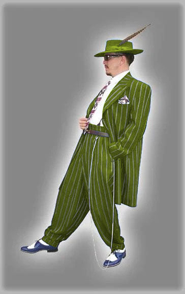 Dark Navy Blue Pinstripe Zoot Suit - Gangster Suit - 1920 Suit-New Designer Collection - 34 Short or Extra Small