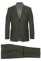 Cheap Priced Suit - Mens Basic Two Button Slim Fit  Olive Suit With Optional Vest green