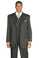 Cheap Priced Suit - Mens Fashion Slanted Vested Peak Lapel Tonal Pinstripe Olive Suit