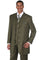Cheap Priced Suit - Mens Vintage Vested Gangster Bold Pinstripe Fashion Olive Suit