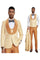 2025 Prom 2025 Special Orange Tuxedo Suit w/ Double-Breasted Vest by Tazzio Orange Prom 2025 Suits