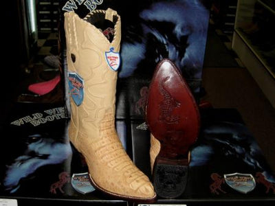 Wild West Oryx Tan ~ Beige Genuine Crocodile ~ World Best Alligator ~ Gator Skin Western Cowboy Dress Cowboy Boot Cheap Priced For Sale Online(D)
