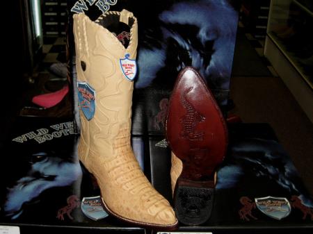Wild West Oryx Tan ~ Beige Genuine Crocodile ~ World Best Alligator ~ Gator Skin Western Cowboy Dress Cowboy Boot Cheap Priced For Sale Online(D) - 6.0 Standard / D / Medium