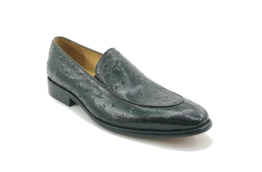 Ostrich Embossed Calfskin Slip-on Loafer - 7.5