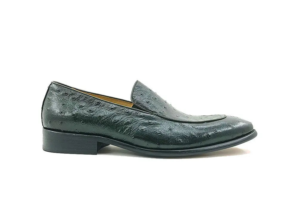 Ostrich Embossed Calfskin Slip-on Loafer - 7.5