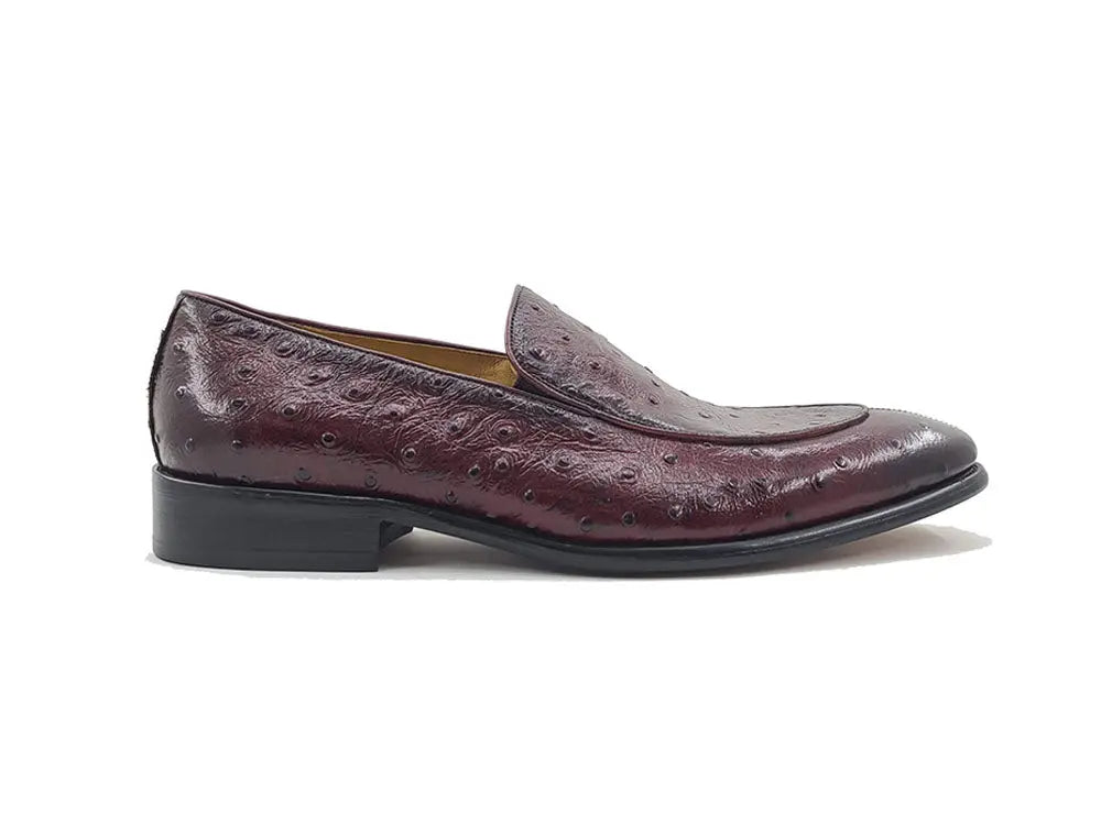 Ostrich Embossed Calfskin Slip-on Loafer - 7.5