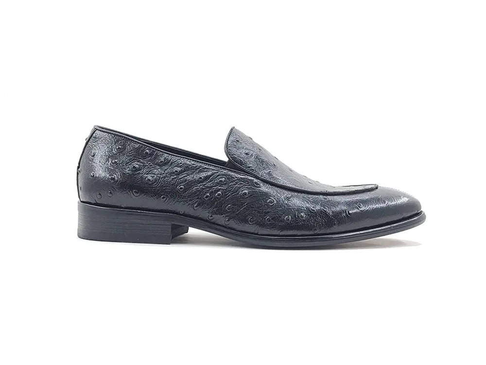 Ostrich Embossed Calfskin Slip-on Loafer - 7.5