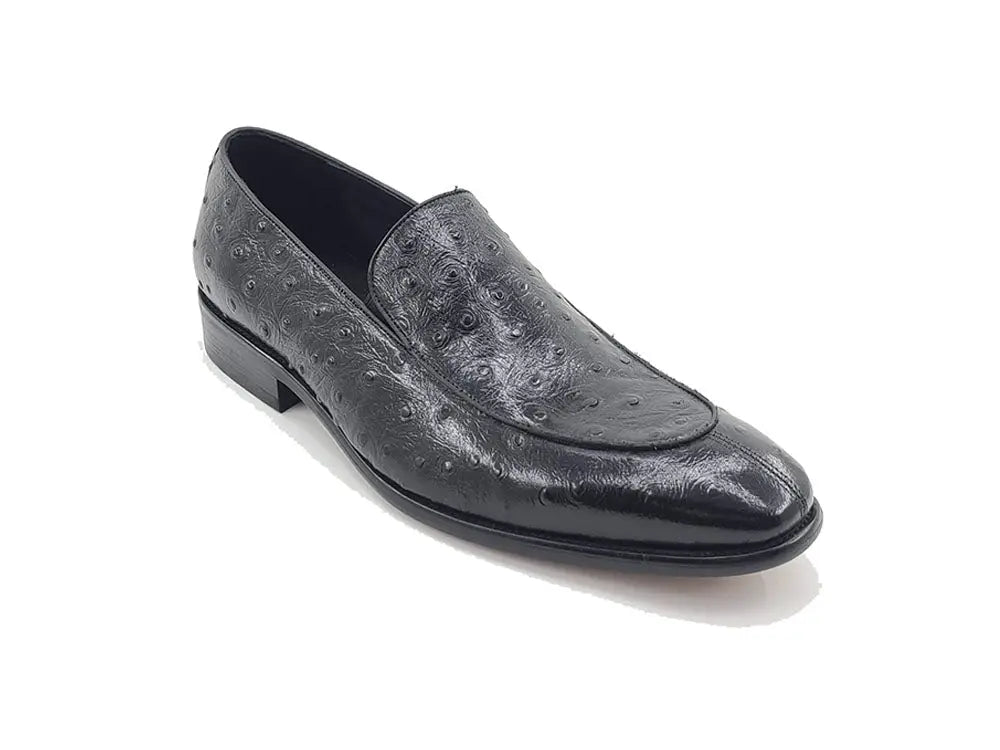 Ostrich Embossed Calfskin Slip-on Loafer - 7.5