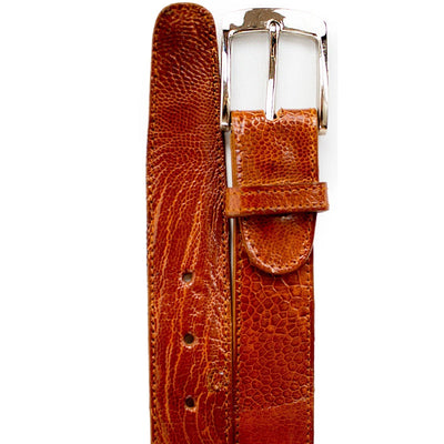 Belvedere Ostrich Leg Belt- Burned Amber